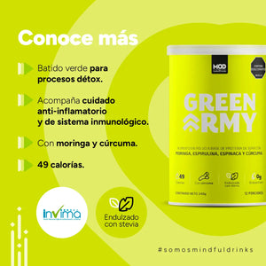 Batido Verde en Polvo Green Army MOD Nutrition registro INVIMA numero 10
