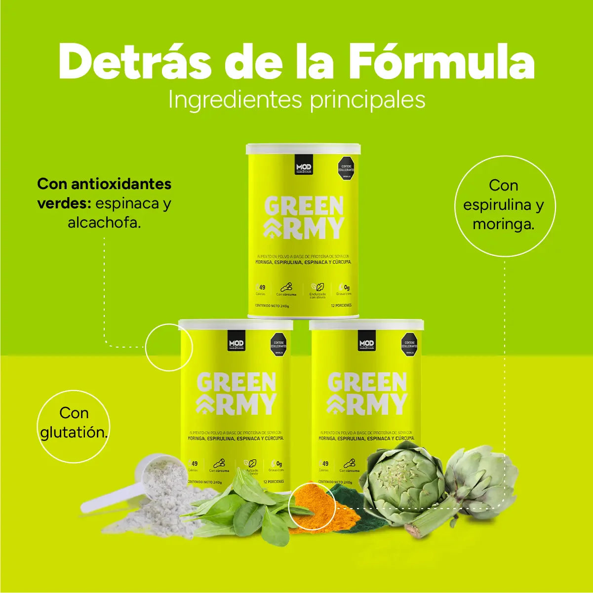 Batido Verde en Polvo Green Army MOD Nutrition ingredientes principales numero 11
