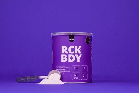 Rock Body vista frontal – batido de colágeno hidrolizado con proteína MOD Nutrition