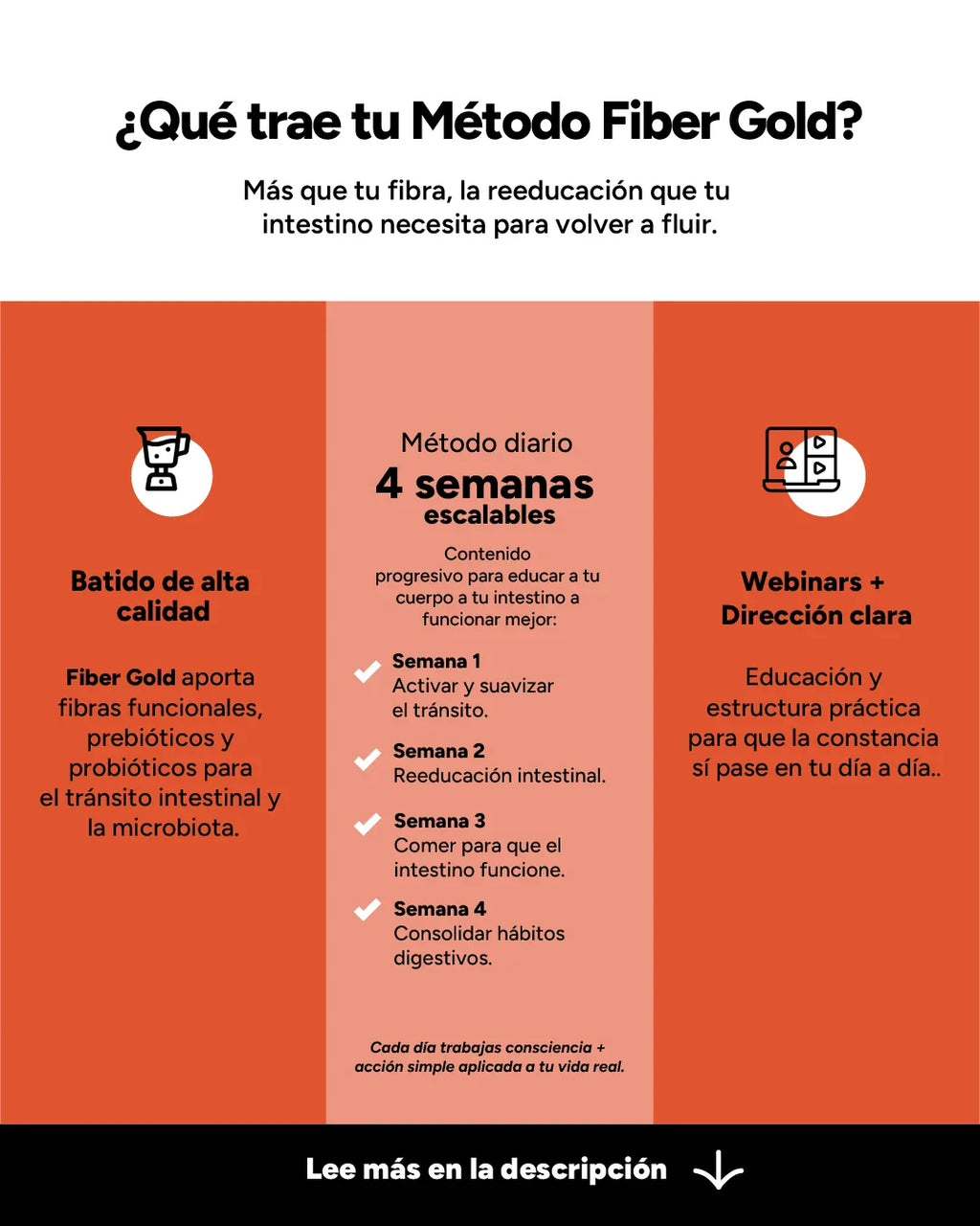 Fibra Prebiotica Fiber Gold MOD Nutrition que trae tu metodo numero 3