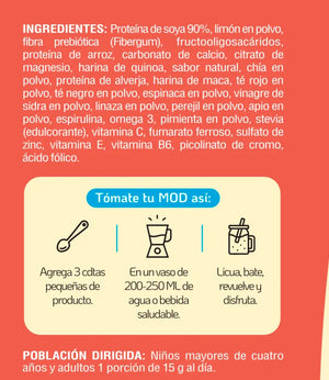 Ingredientes malteada para bajar de peso Enjoy MOD Nutrition