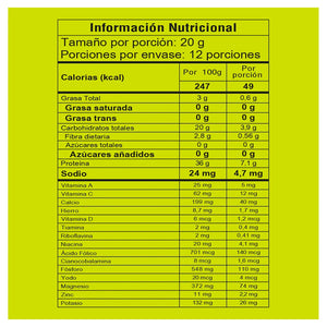 Batido Verde en Polvo Green Army MOD Nutrition informacion nutricional numero 5