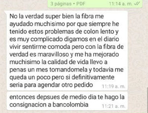 Fibra Prebiotica Fiber Gold MOD Nutrition opinion de cliente numero 6